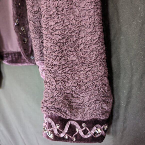 Chico's Purple Crinkle Jacket Size 1 - Picture 5 of 6